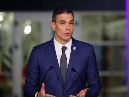 El presidente del Gobierno, Pedro Sánchez, durante la novena Cumbre del MED-9 en Alicante. 