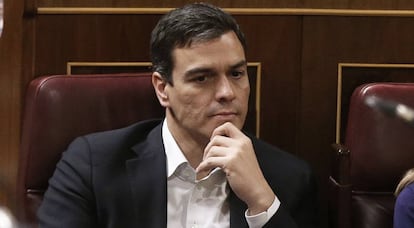 PSOE leader Pedro Sánchez in a file photo in Congress.