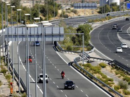 Autopista Radial 3 a su paso por Vicalvaro, Madrid.