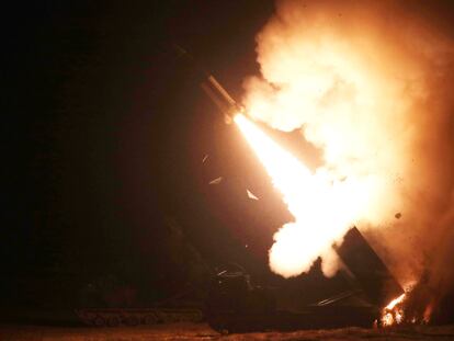 Shot of an American ATACMS missile, last October in South Korea.