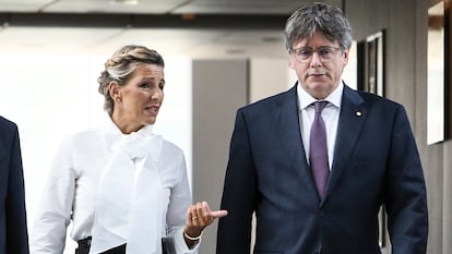 Yolanda Díaz y Carles Puigdemont