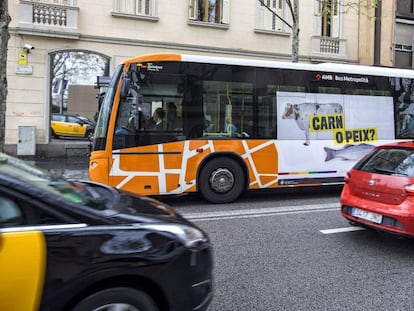 El autob&uacute;s contra la homofobia que circula por Sant Boi.