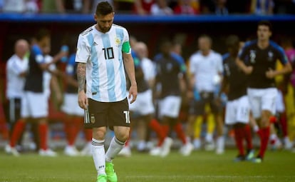 Leo Messi, al término del Francia-Argentina.