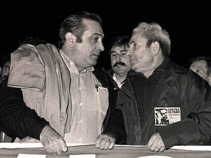 Redondo y Camacho en una manifestación en 1979.