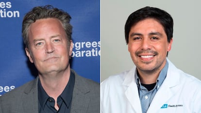 El actor Matthew Perry y el médico Salvador Plasencia.