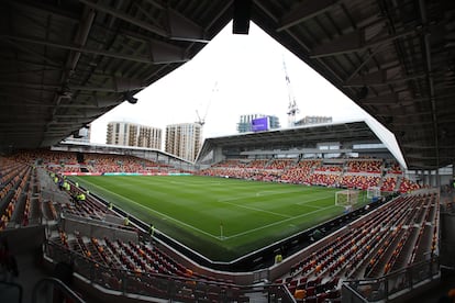 La vista desde dentro del Brentford Community Stadium, estrenado hace un año, horas antes de su debut en Premier.