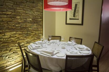 Una mesa del restaurante Er Occitan, en Bosost, en el valle de Arán.