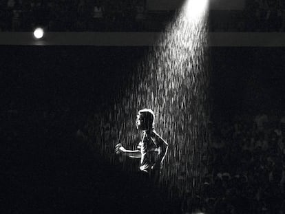 Mick Jagger, en el estadio Calderón. Madrid, 7 de julio de 1982.