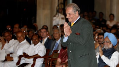 El escritor Dominique Lapierre, en un acto en Nueva Delhi (India), en mayo de 2008.