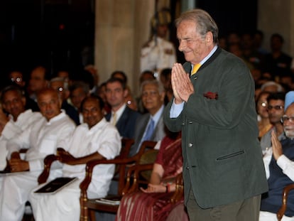 El escritor Dominique Lapierre, en un acto en Nueva Delhi (India), en mayo de 2008.