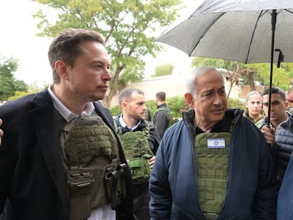 Elon Musk y Benjamín Netanyahu, en Israel en noviembre de 2023.