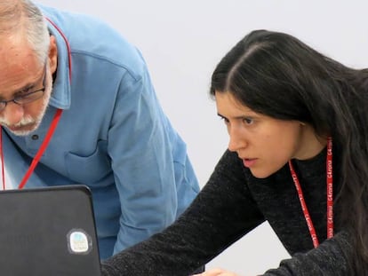 Esther Solé, d'Amical Wikimedia, a Girona.