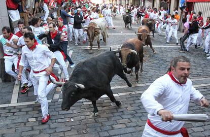 Imagen de uno de los encierros de San Fermín de 2015.