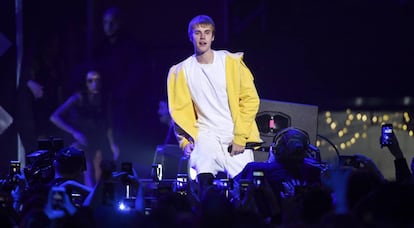 Justin Bieber durante show em Nova York neste mês.