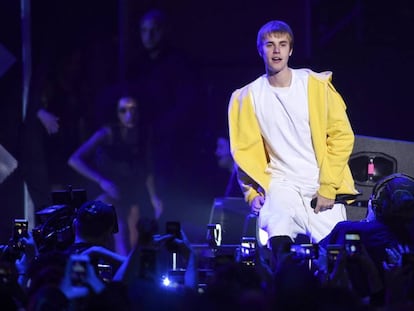 Justin Bieber durante show em Nova York neste mês.