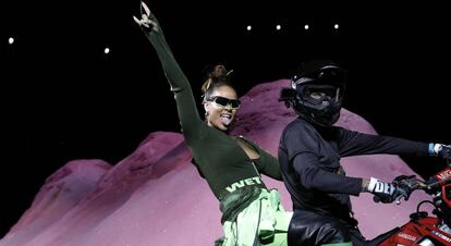 Rihanna, durante la presentación de su colección Fenty x Puma, en Nueva York.
