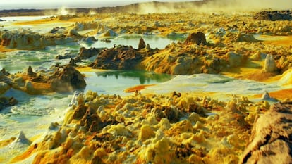 Chaminés termais de Dallol (Etiópia).