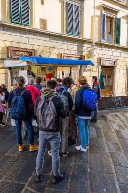 El 'food truck' Tripperia Pollini, en Piazza Sant'Ambrogio.