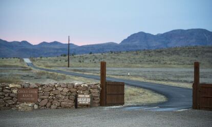 Acceso al rancho Cibolo Creek donde falleció Scalia.