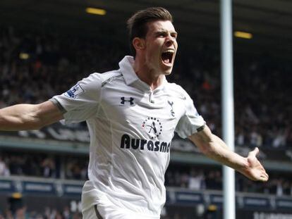 Bale celebra un gol en su campo en un partido de la temporada pasada.