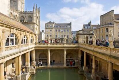 Los antiguos baños termales romanos en Bath, en Inglaterra.