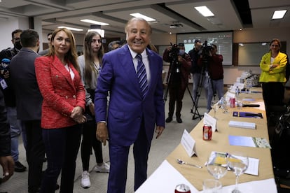 Rodolfo Hernández, el miércoles en Bogotá tras una reunión con empresarios. 