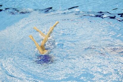 Entrenamiento del equipo español de natación sincronizada