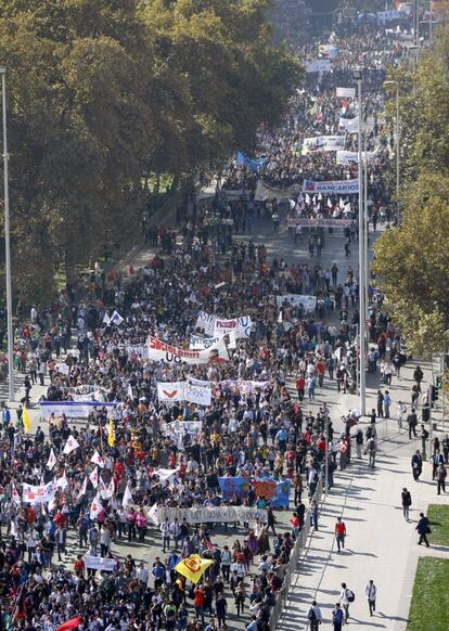 Se trató de la primera gran movilización estudiantil desde el regreso al poder de Michelle Bachelet
