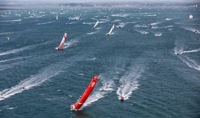 Salida desde Auckland de la séptima etapa de la Volvo Ocean Race.