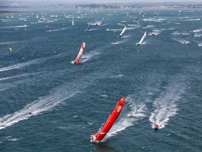 Salida desde Auckland de la séptima etapa de la Volvo Ocean Race.