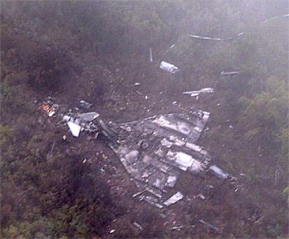 Restos del prototipo del avión de combate europeo en la sierra de Altamira (Toledo).