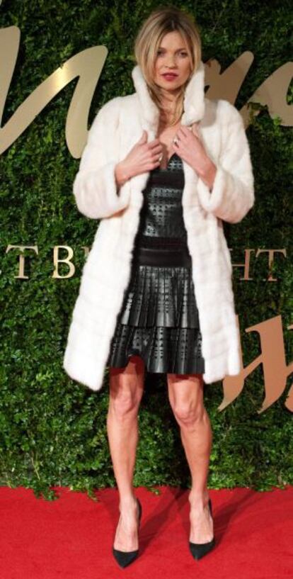La modelo Kate Moss, ante de recibir el premio.