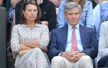 Carole y Michael Middleton, en un partido de tenis en Wimbledon.