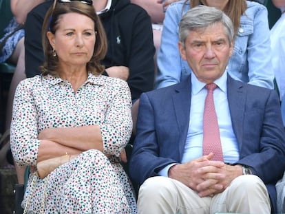Carole y Michael Middleton, en un partido de tenis en Wimbledon.