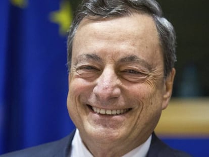 Mario Draghi, presidente del Banco Central Europeo (BCE), este lunes en Bruselas.