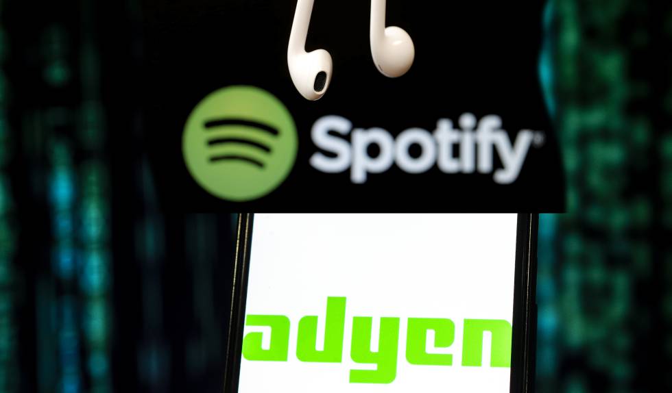 Logo de Adyen, junto al de Spotify