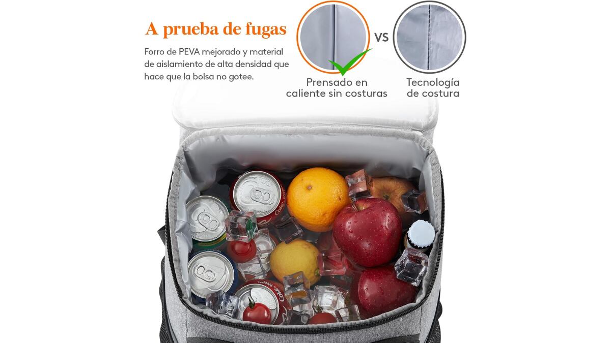 Esta mochila nevera es a prueba de fugas.
