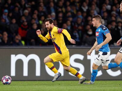 Nápoles - Barcelona, partido de ida de los octavos de final de la Champions League, en imágenes