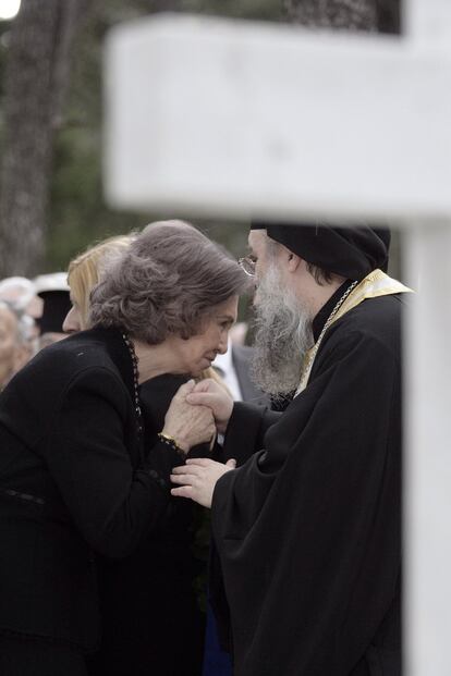 La reina Sofía durante la ceremonia.