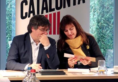 Carles Puigdemont i Laura Borràs.