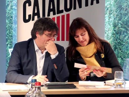 Carles Puigdemont y Laura Borràs.