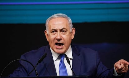 Benjamin Netanyahu, na noite de quarta-feira, 10 de abril, em Tel Aviv. 