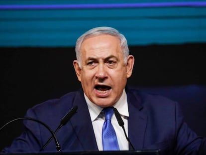 Benjamin Netanyahu, na noite de quarta-feira, 10 de abril, em Tel Aviv. 