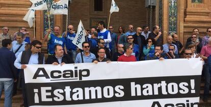 Una concentración del sindicato Acaip, en una imagen de archivo.