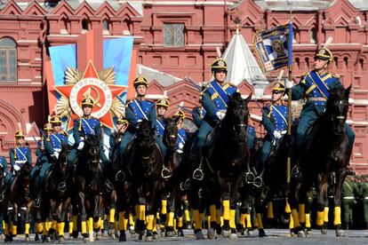 La Guardia de Honor Rusa en el desfile del Día de la Victoria en la Plaza Roja.