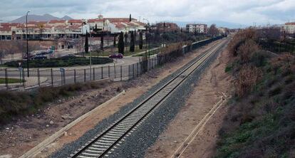 Vía de tren de la estación de Granada.