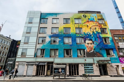 Mural homenaje a Federico García Lorca en Nueva York realizado por Raul Ruiz.