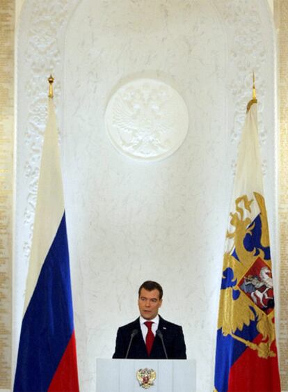 Medvédev, durante el discurso sobre el estado de la nación.