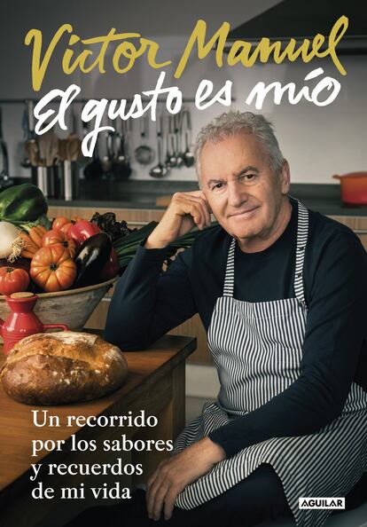 El cantante y la cocina. Un recorrido por las vivencias del cantante Víctor Manuel a través de la cocina, de sus cuadernos de recetas, en los que refleja qué cosas ha cocinado y para quién lo ha hecho. En El gusto es mío (Aguilar, 21,90 euros), el asturiano va trenzando una ristra de recuerdos, anécdotas, emociones y sentimientos, a través de los fogones, que componen un banquete de memoria. Viajes por distintas carreteras, reuniones con viejos amigos, anécdotas culinarias junto a los abuelos o los hijos, todo ello sin salir de la cocina.