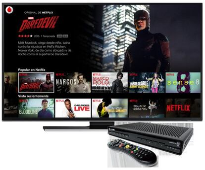 The Netflix service as it will look as part of Vodafone TV.